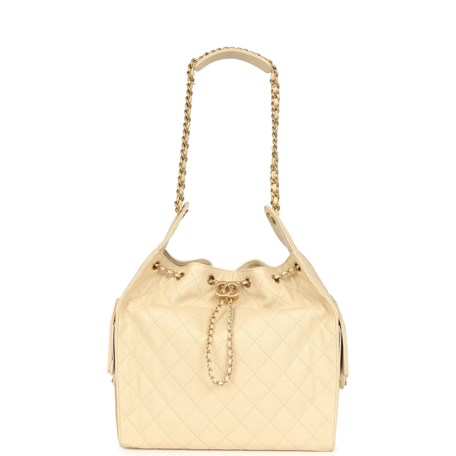 Chanel Medium 25 Hobo Bag Light Beige Caviar — фото 7