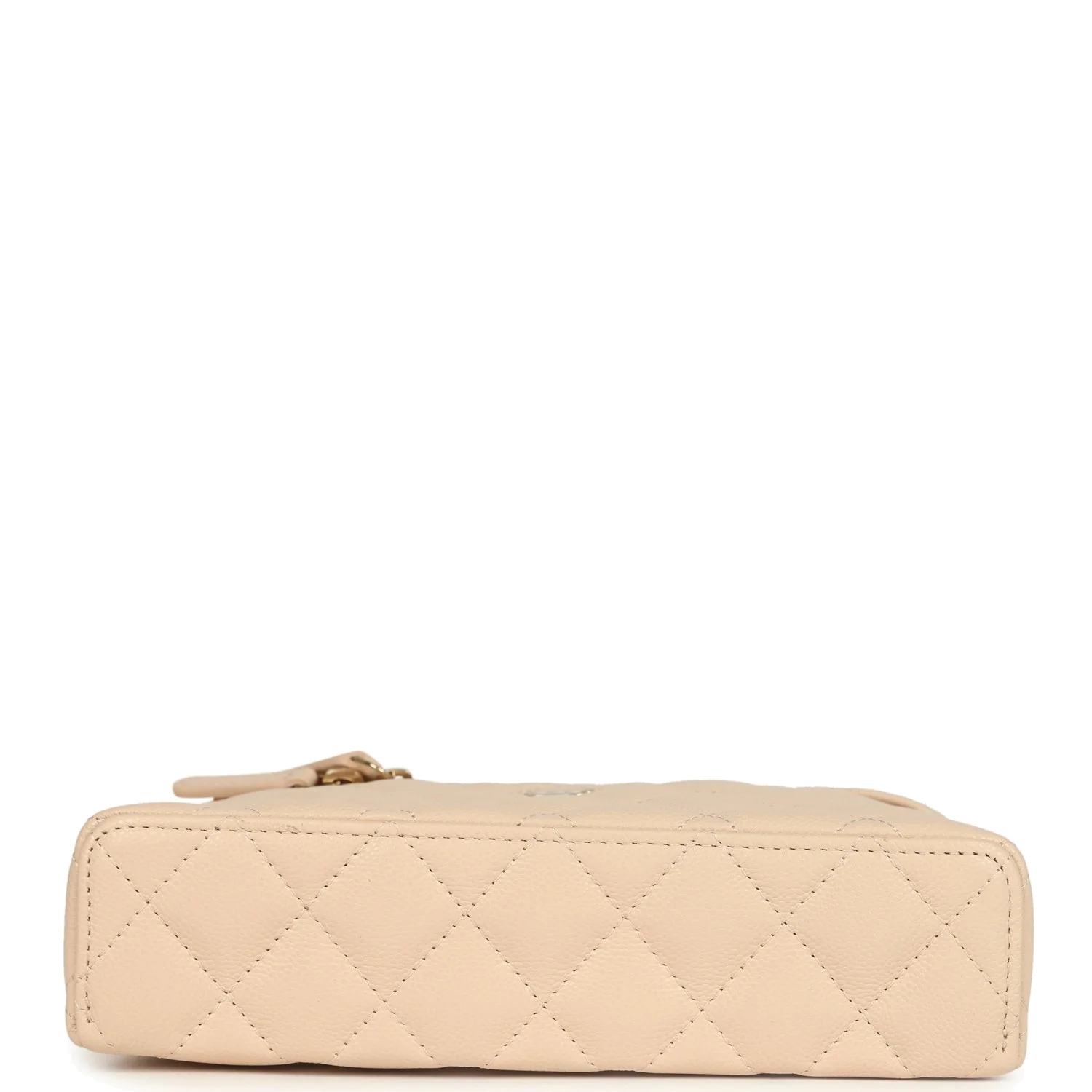 Chanel Top Handle Long Vanity Case with Chain Light Beige Shiny Caviar — фото 7