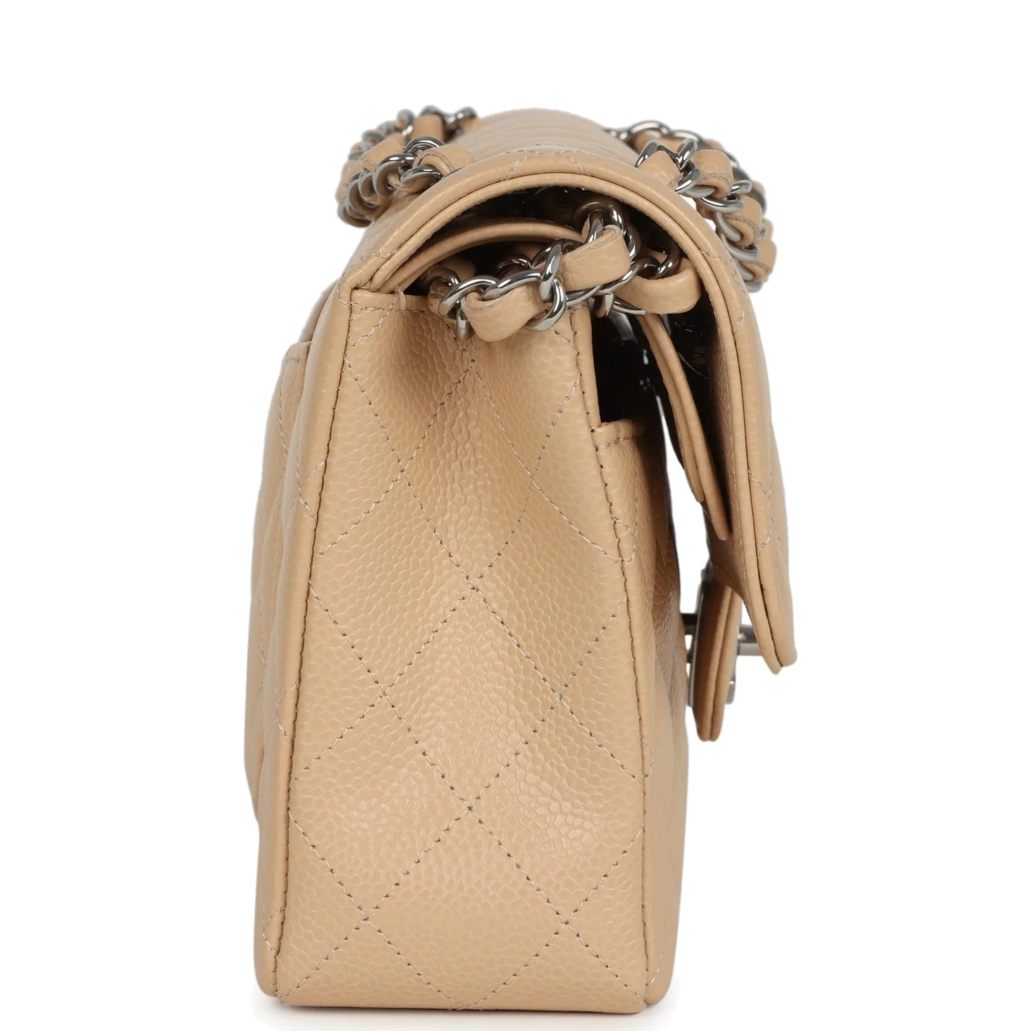 Chanel Small Classic Double Flap Bag Beige Caviar — фото 4