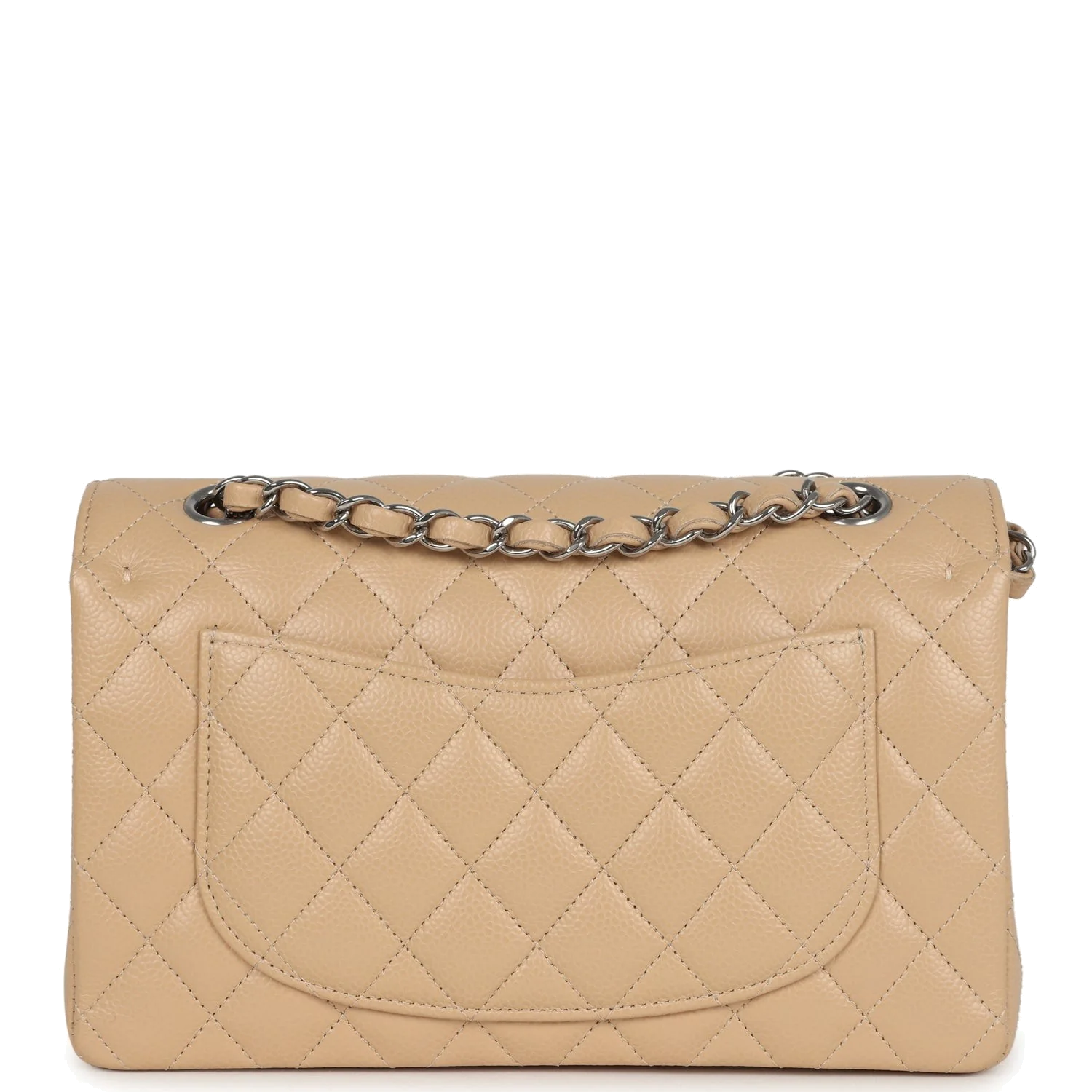 Chanel Small Classic Double Flap Bag Beige Caviar — фото 5