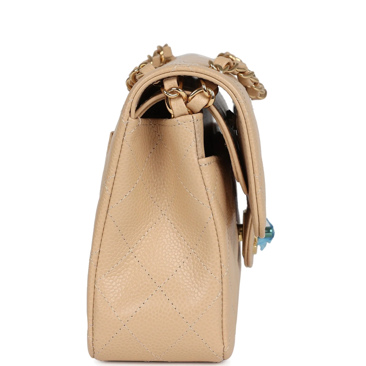 Chanel Small Classic Double Flap Bag Beige Caviar — фото 4