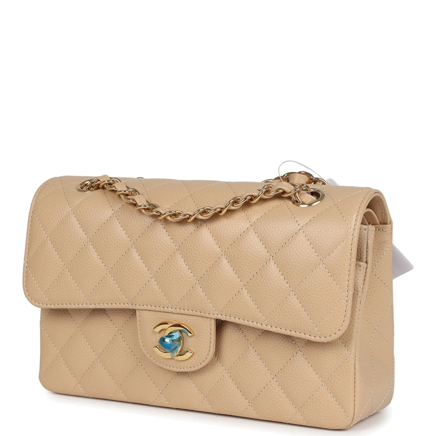 Chanel Small Classic Double Flap Bag Beige Caviar — фото 6