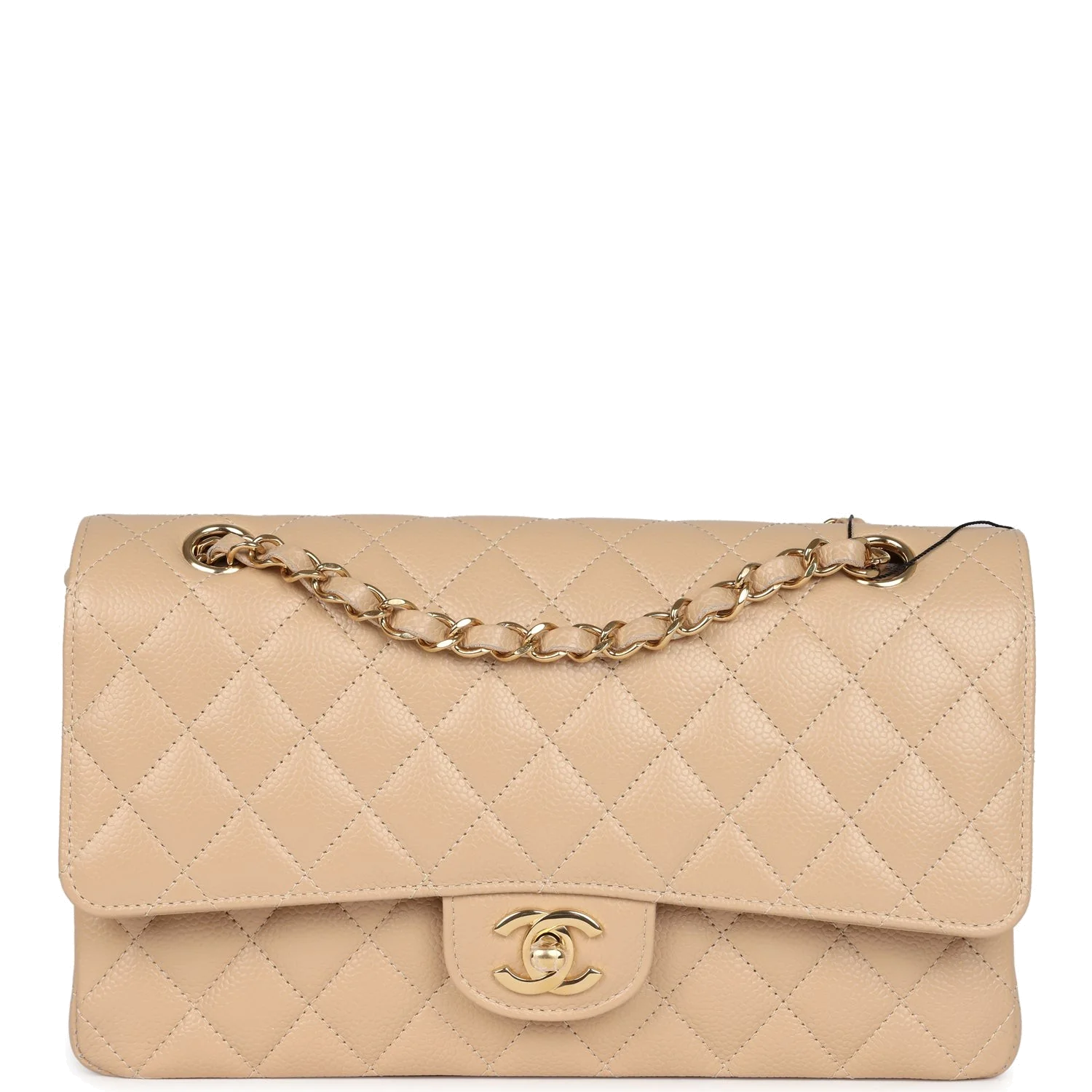 Chanel Medium Classic Double Flap Beige Caviar — фото 2