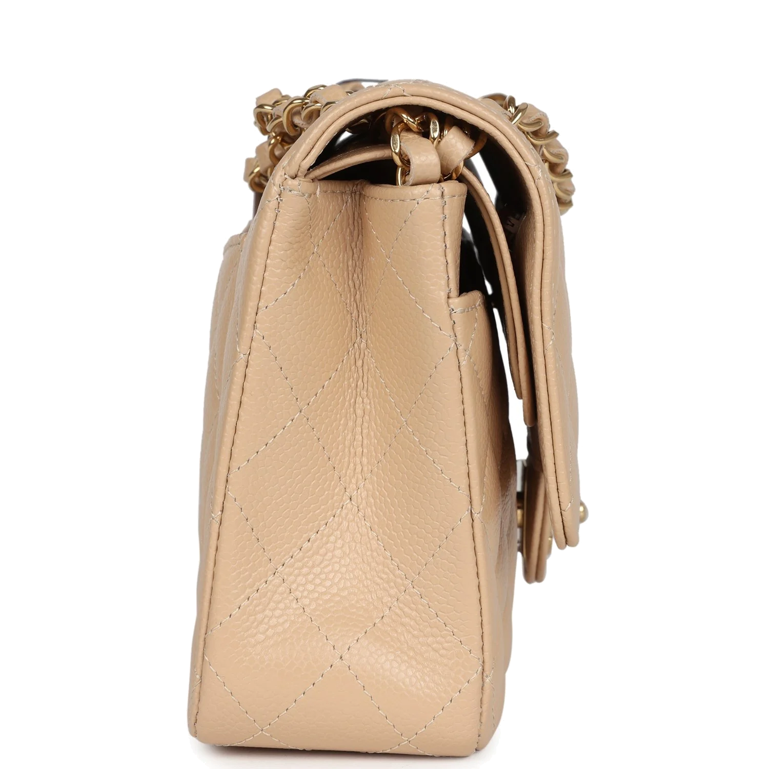 Chanel Medium Classic Double Flap Beige Caviar — фото 4