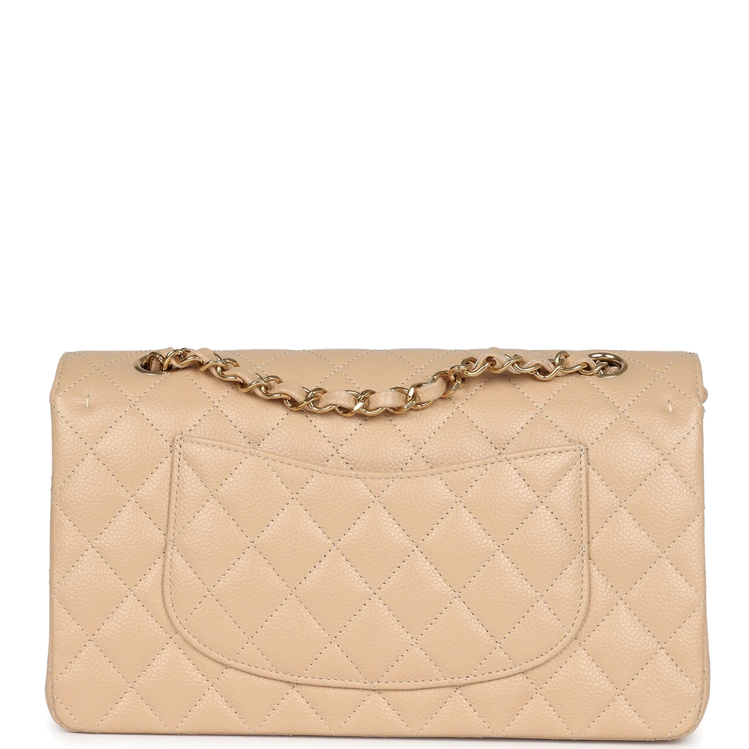 Chanel Medium Classic Double Flap Beige Caviar — фото 5