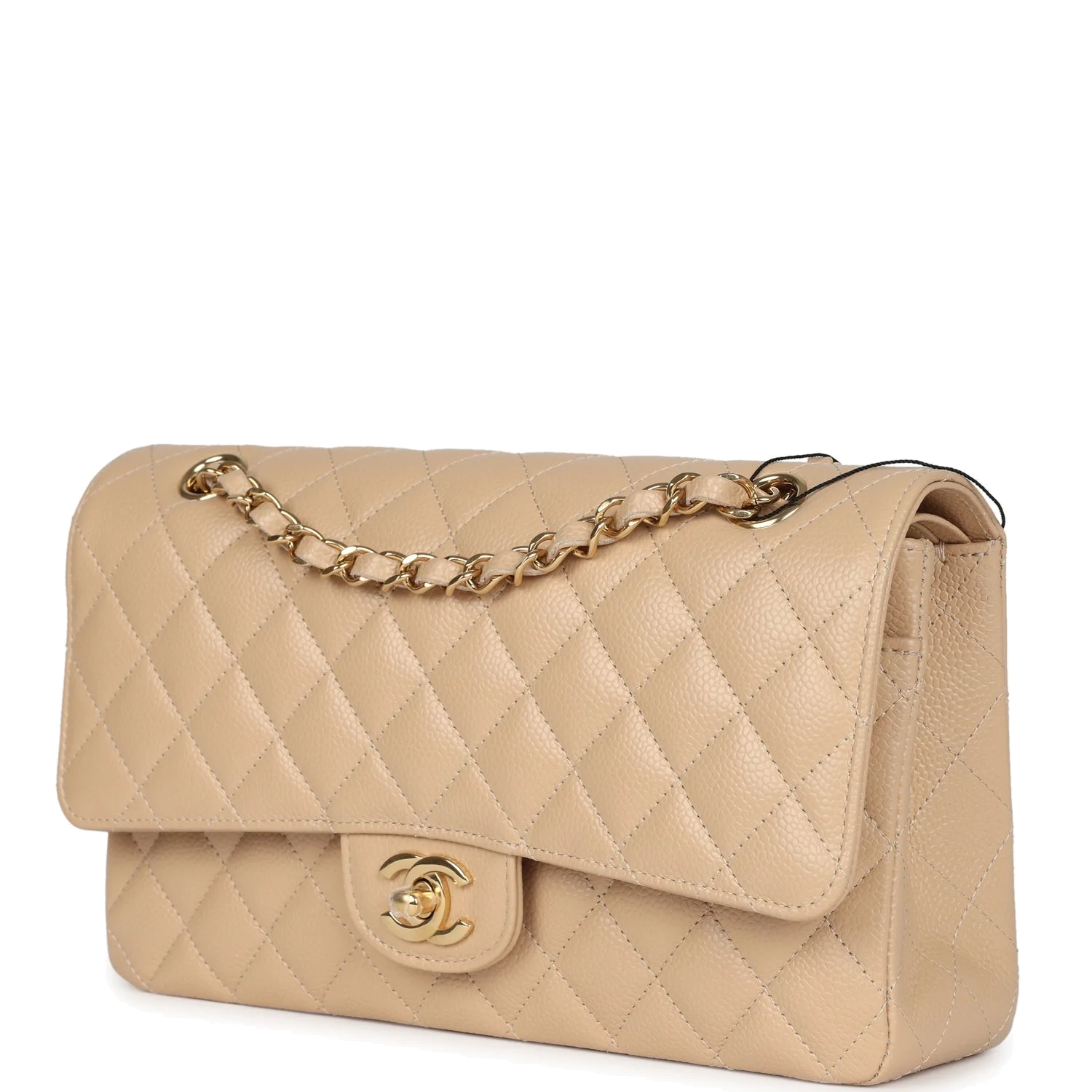 Chanel Medium Classic Double Flap Beige Caviar — фото 6