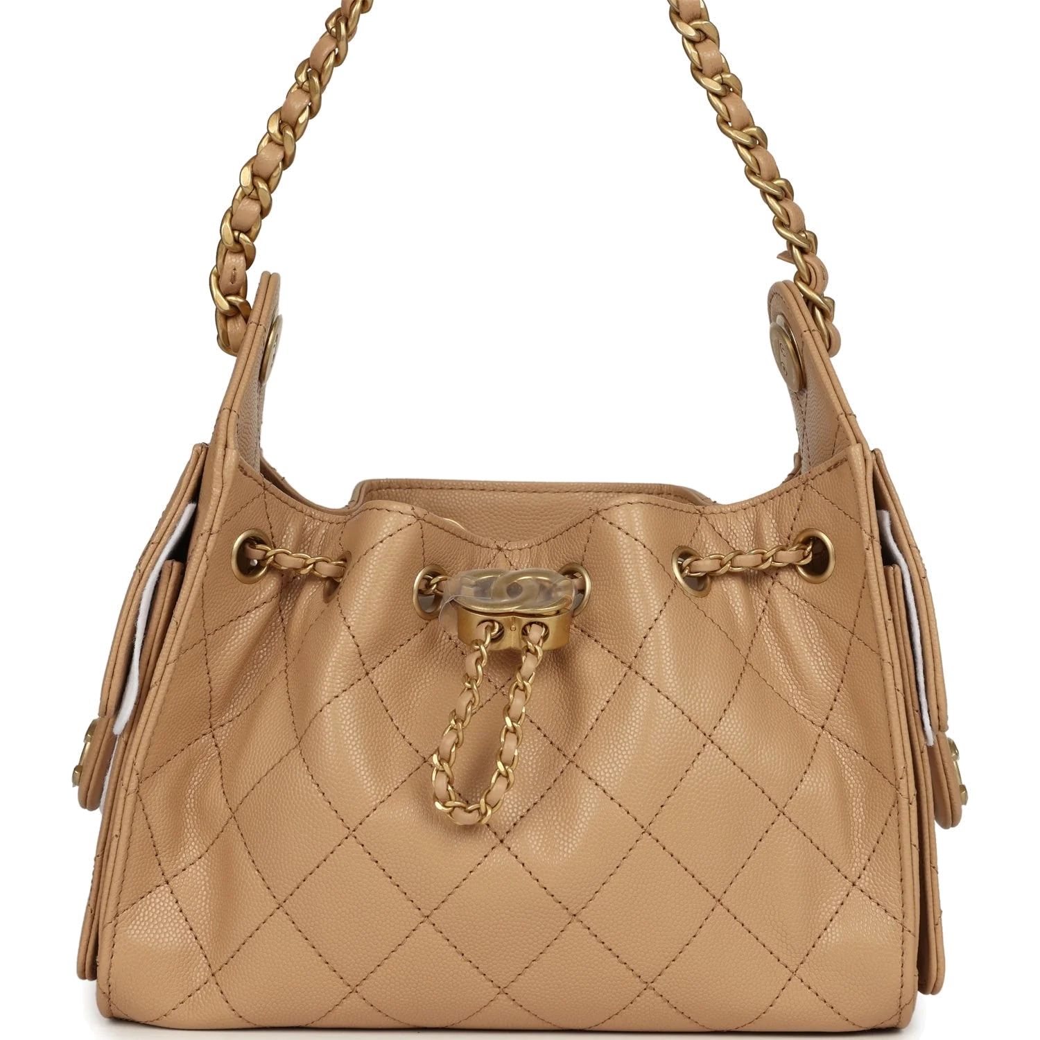 Chanel Mini 25 Hobo Bag Beige Caviar — фото 1
