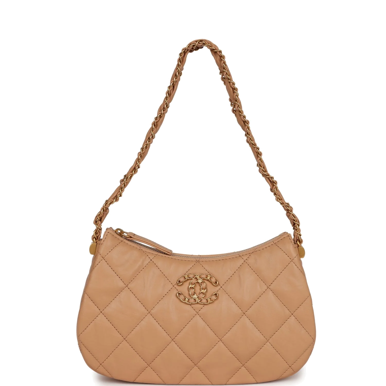 Chanel 19 Hobo Bag Beige Aged Calfskin