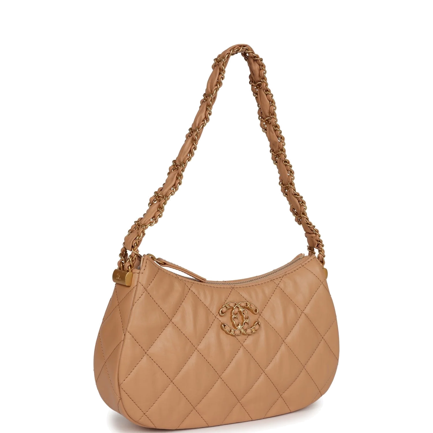 Chanel 19 Hobo Bag Beige Aged Calfskin — фото 3