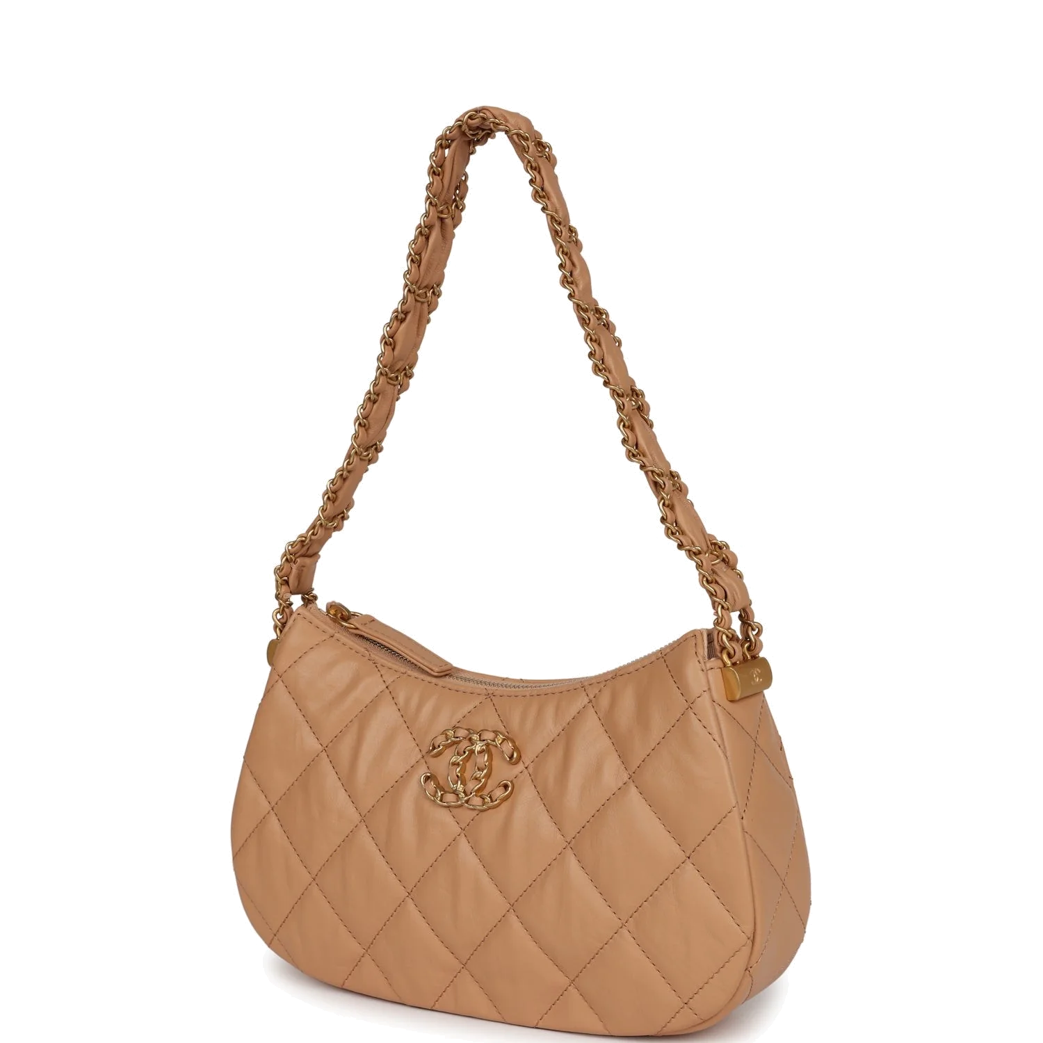 Chanel 19 Hobo Bag Beige Aged Calfskin — фото 6