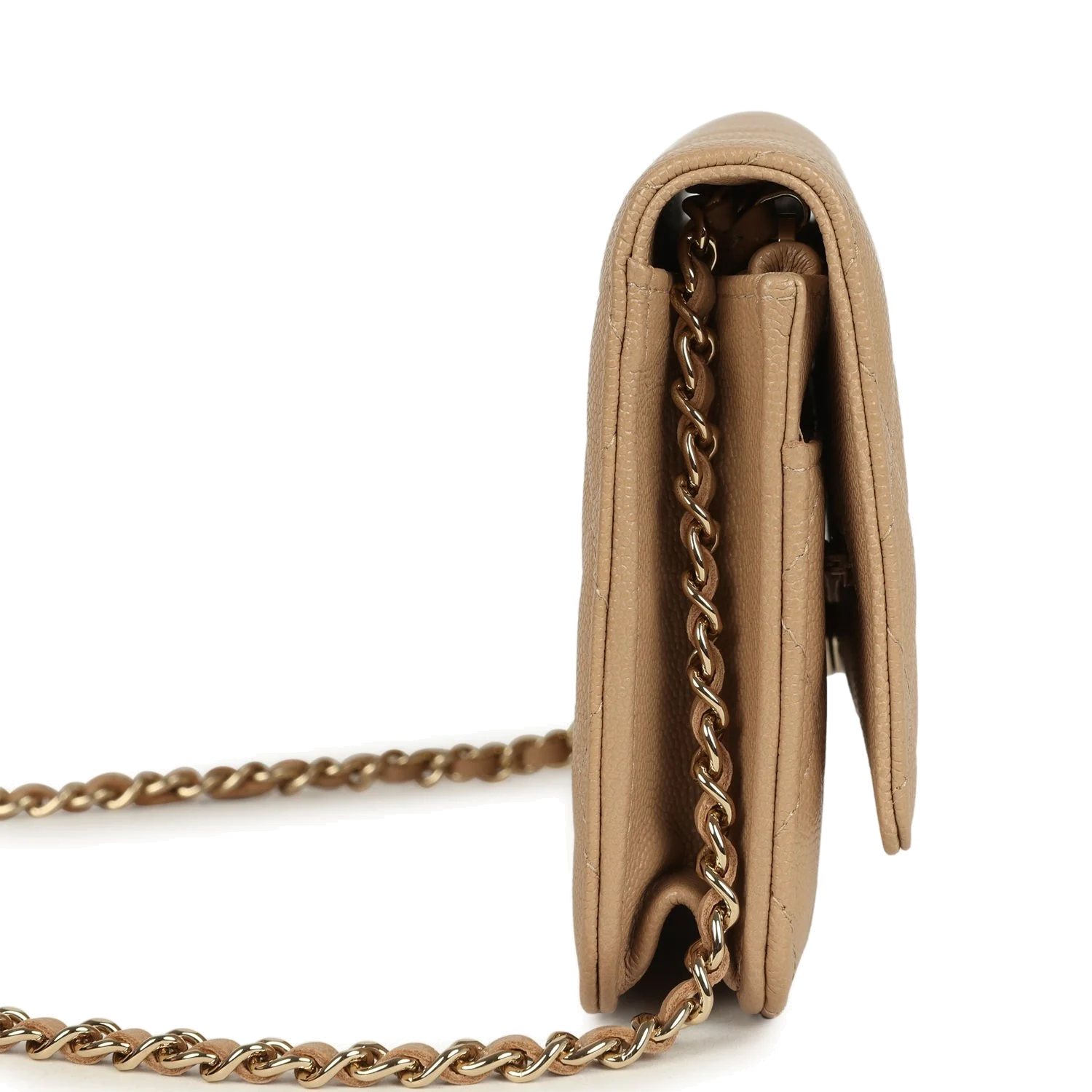 Chanel Wallet On Chain WOC Beige Shiny Caviar — фото 4