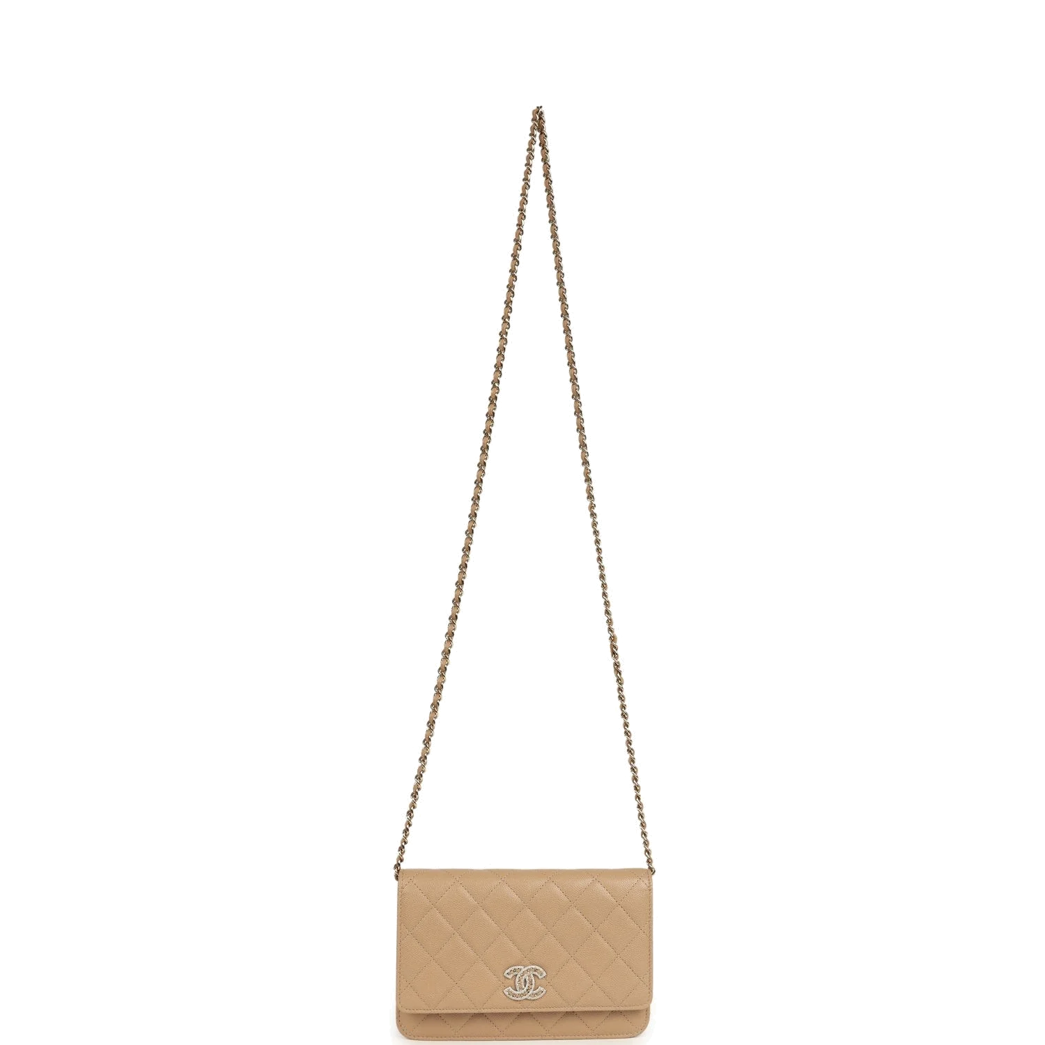 Chanel Wallet On Chain WOC Beige Shiny Caviar — фото 8