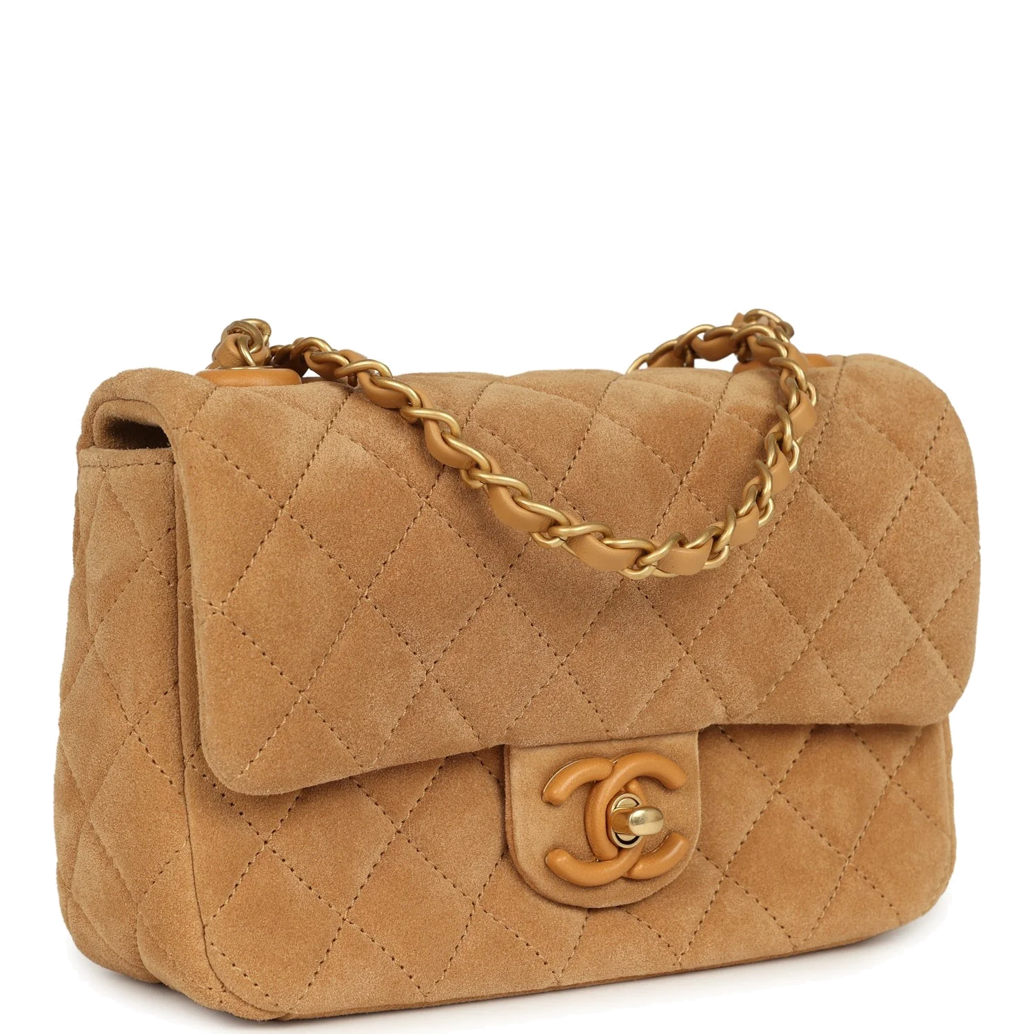 Chanel Mini CC Color Flap Bag Dark Beige Suede — фото 3