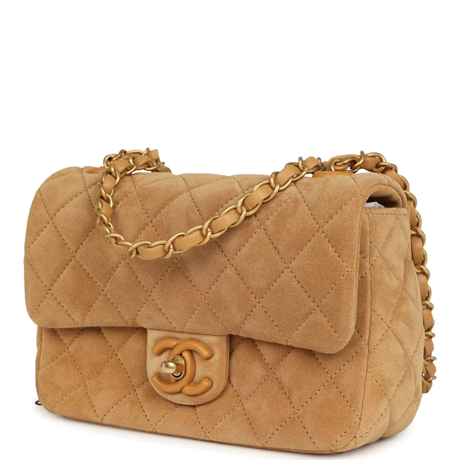 Chanel Mini CC Color Flap Bag Dark Beige Suede — фото 6