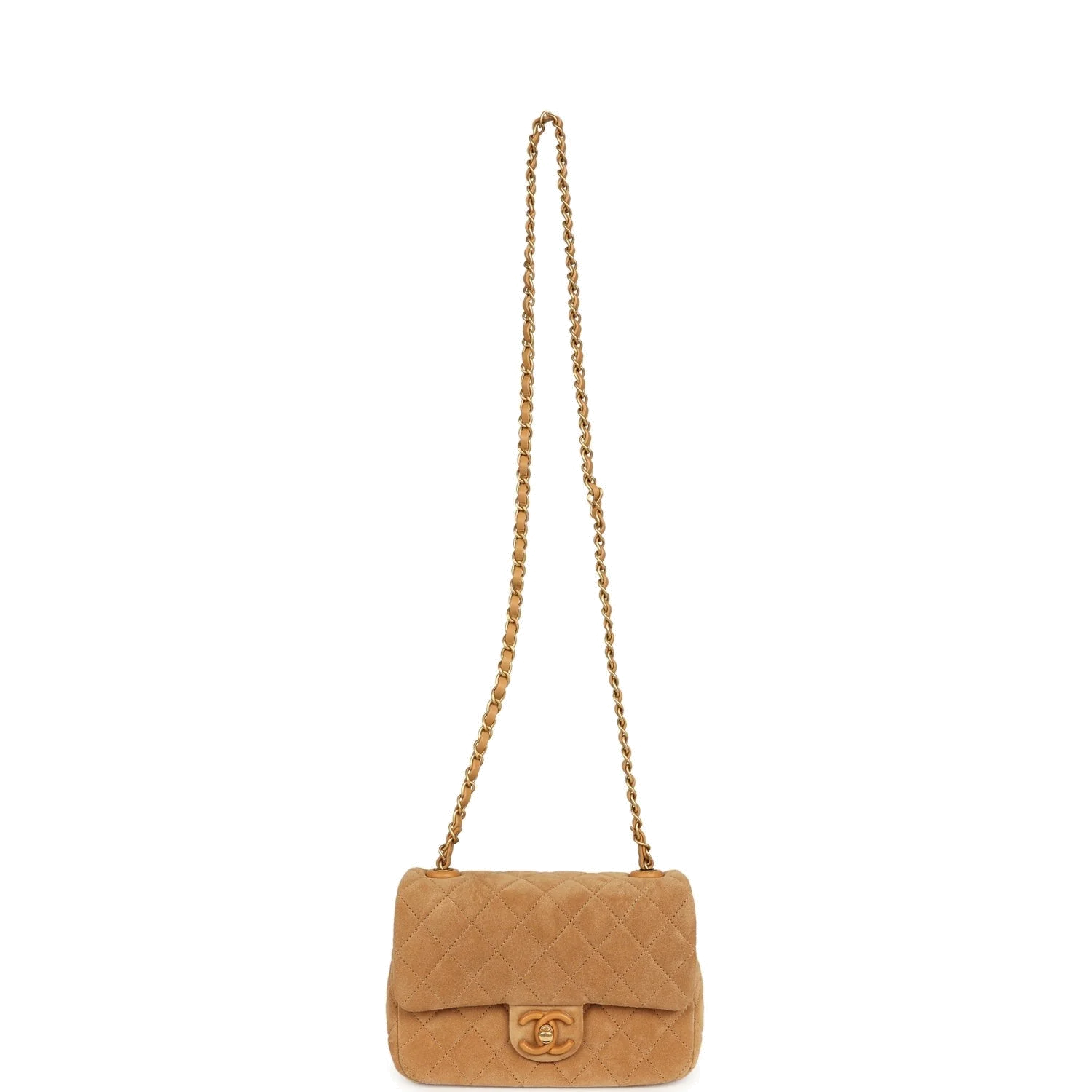 Chanel Mini CC Color Flap Bag Dark Beige Suede — фото 8