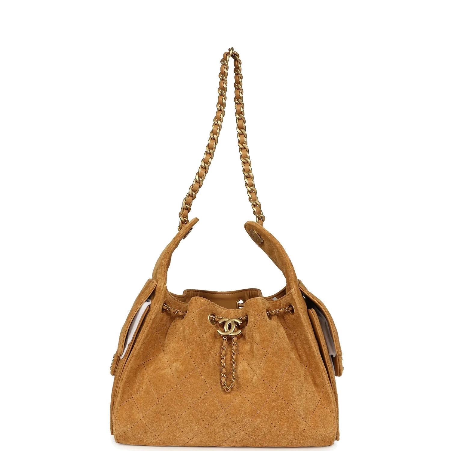 Chanel Small 25 Hobo Bag Tan Suede — фото 3
