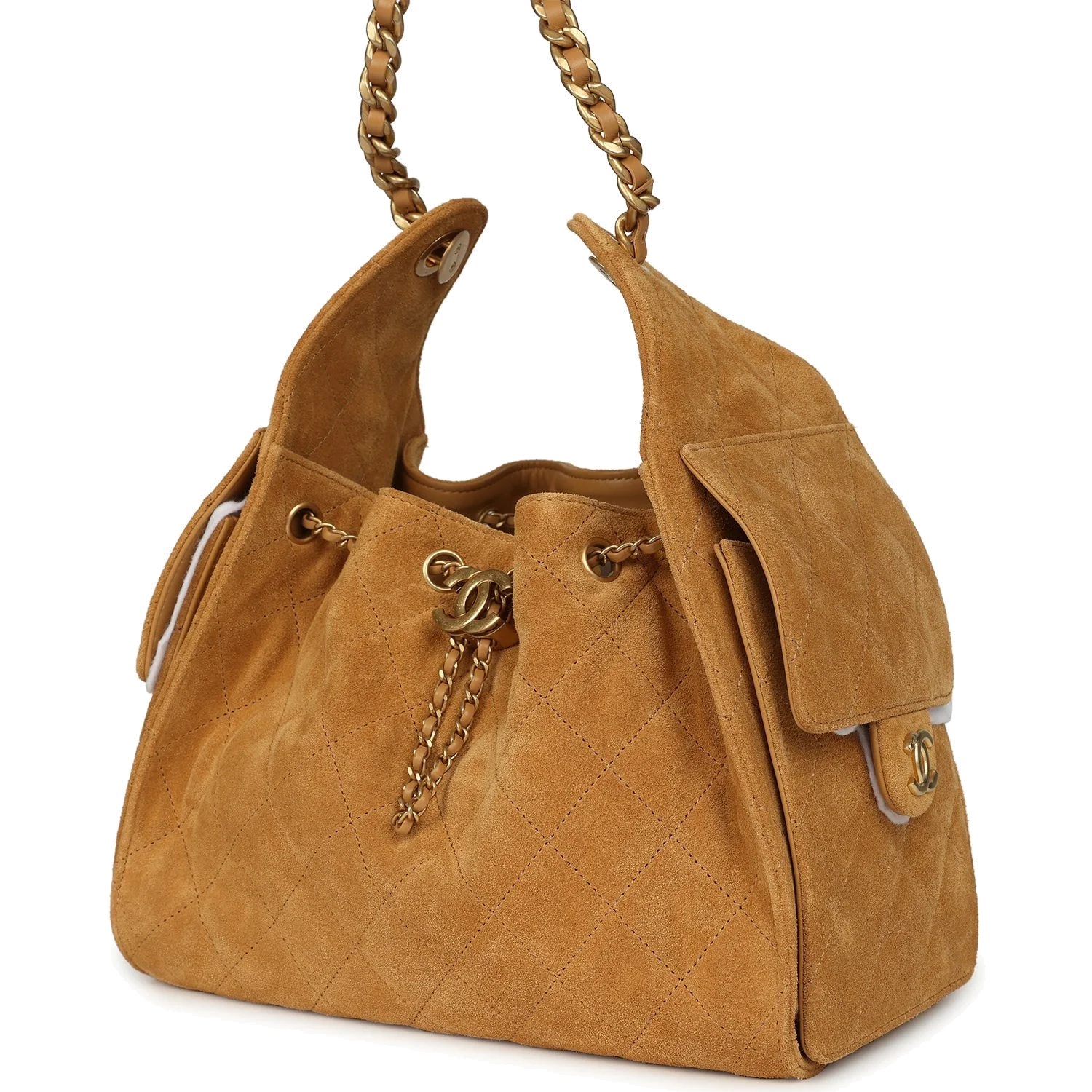 Chanel Small 25 Hobo Bag Tan Suede — фото 5