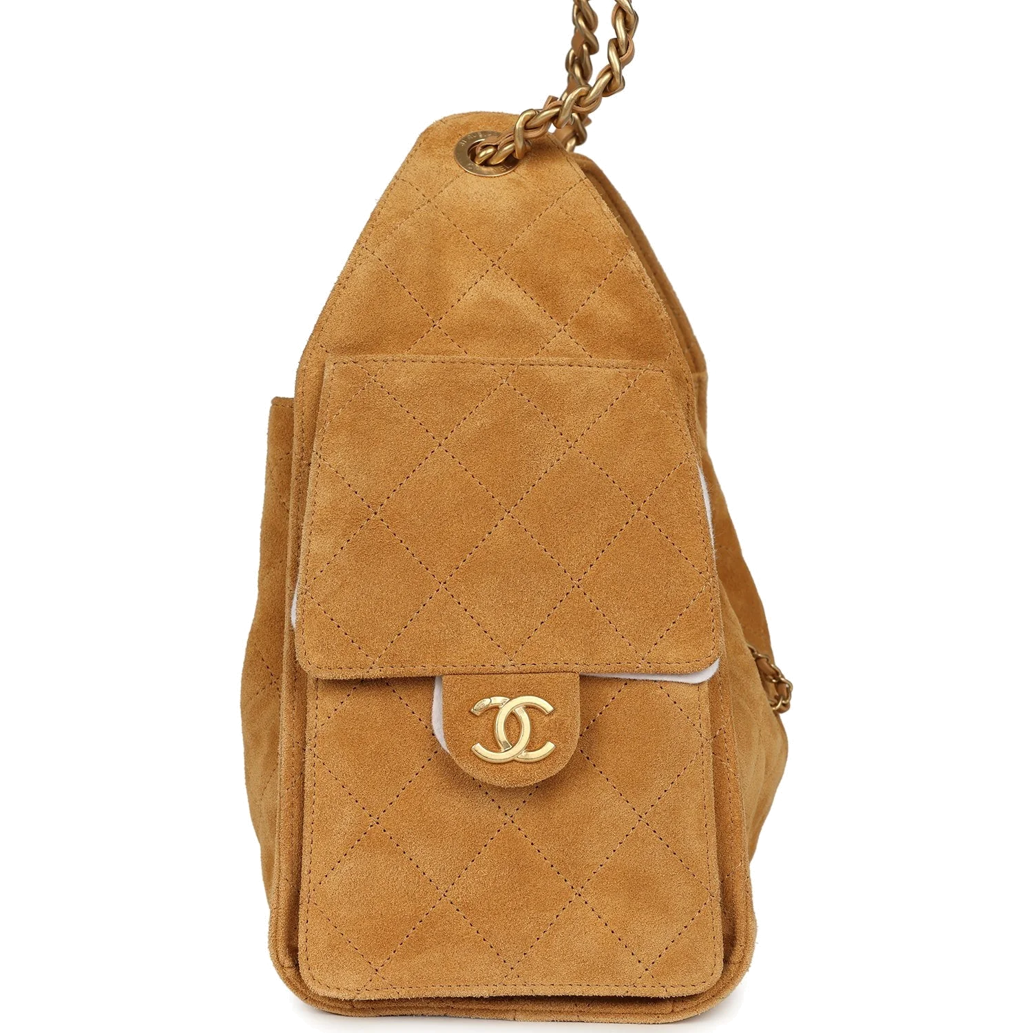 Chanel Small 25 Hobo Bag Tan Suede — фото 6