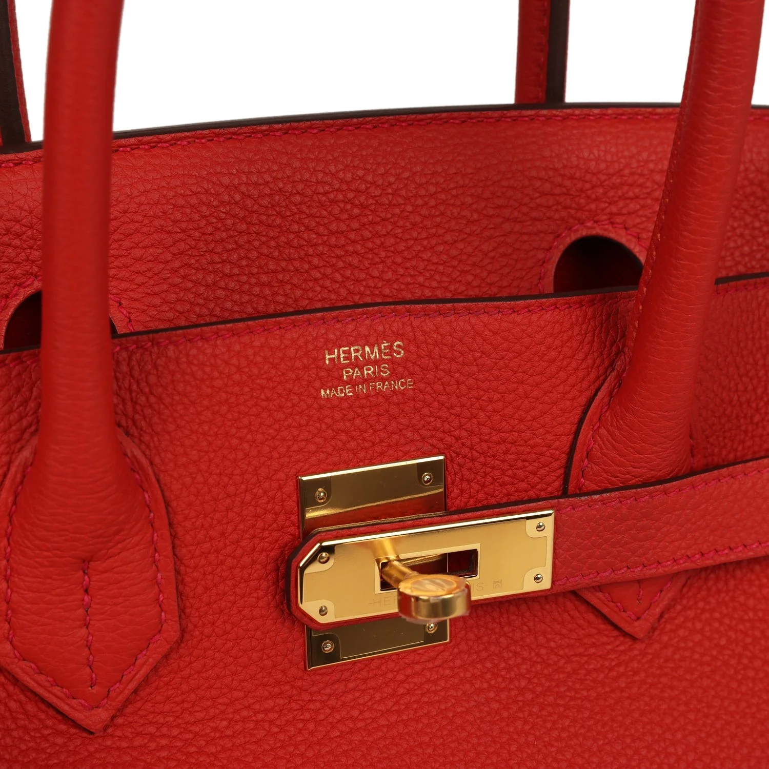Hermes Birkin 30 Geranium Togo Gold Hardware Герань Togo — фото 8