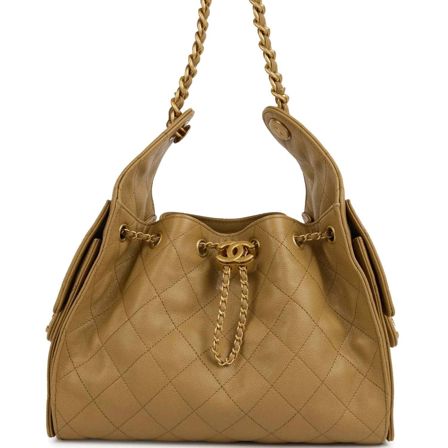 Chanel Small 25 Hobo Bag Dark Beige Caviar — фото 2