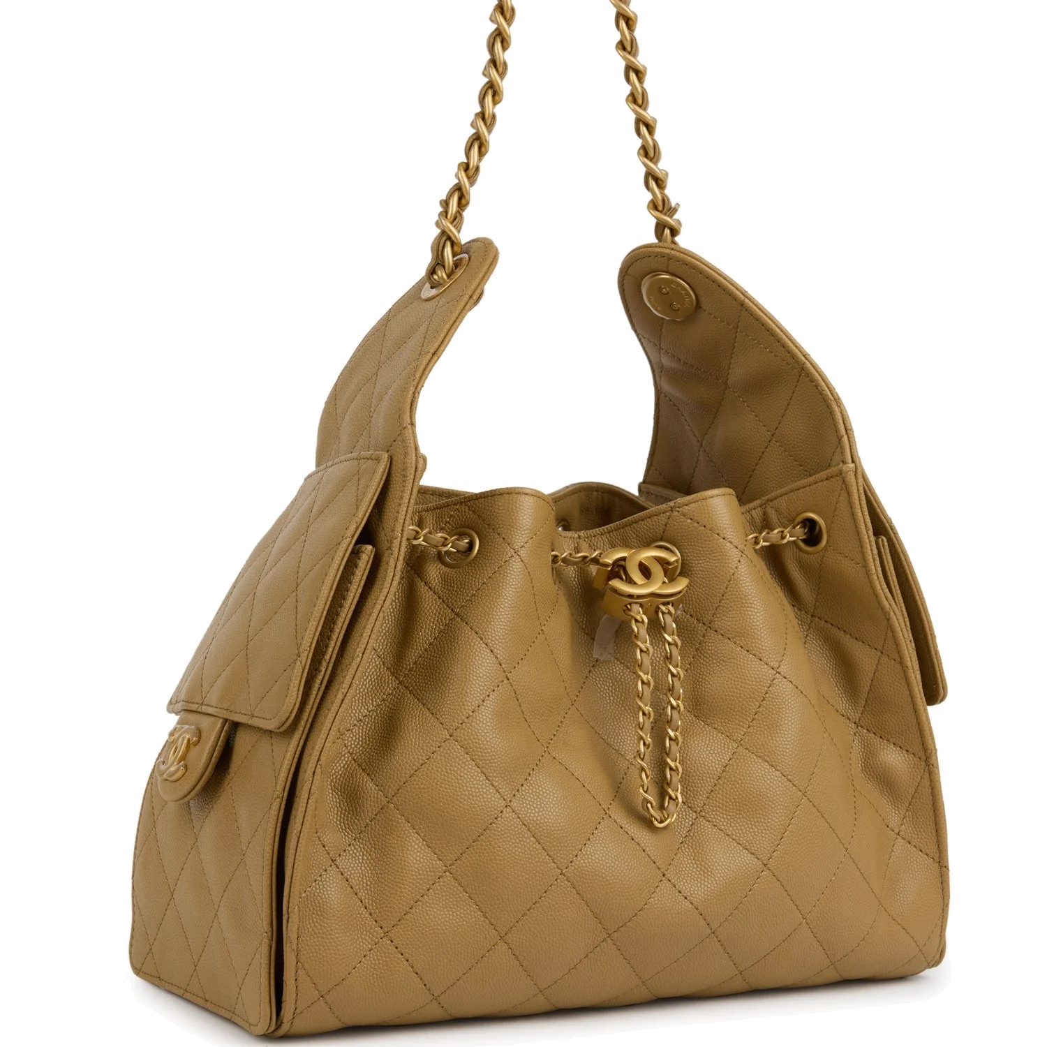 Chanel Small 25 Hobo Bag Dark Beige Caviar — фото 3
