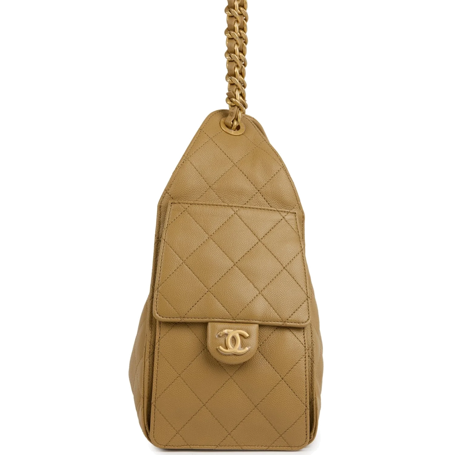 Chanel Small 25 Hobo Bag Dark Beige Caviar — фото 4