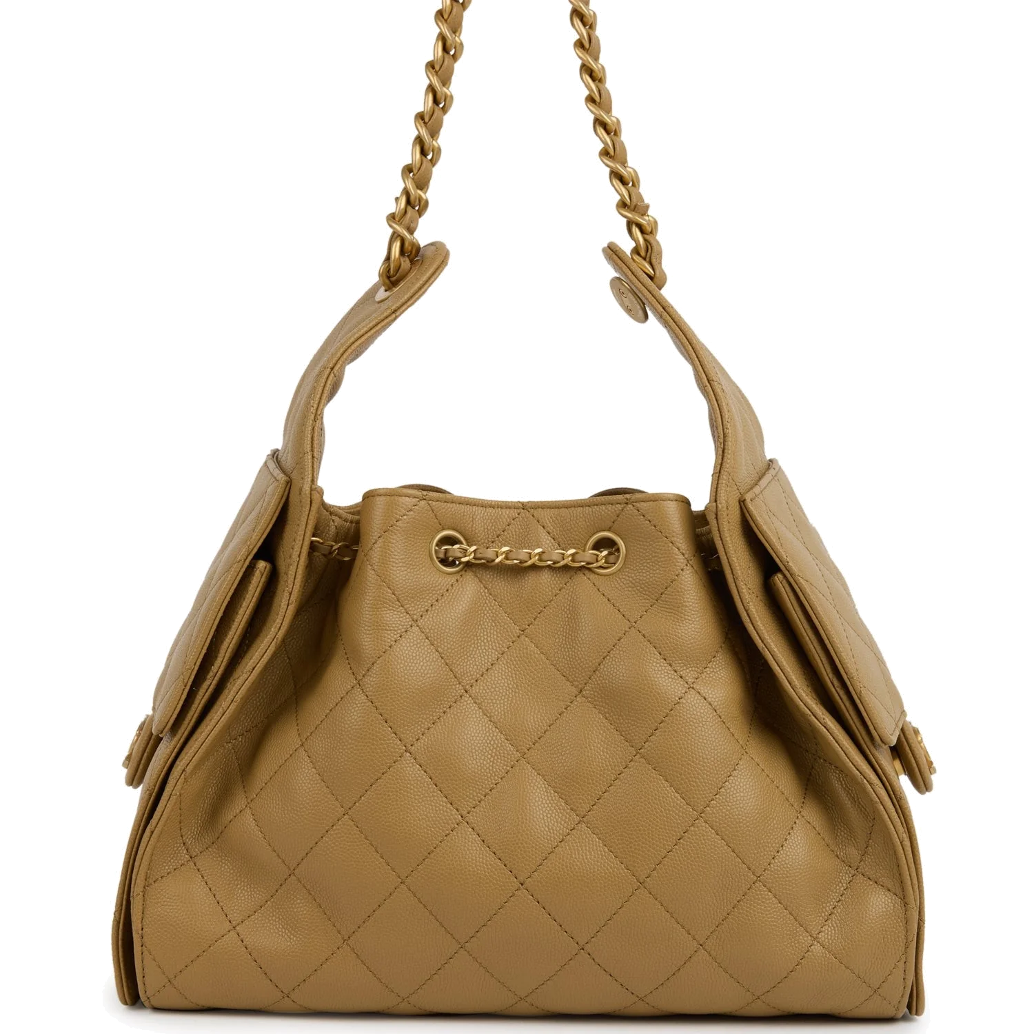 Chanel Small 25 Hobo Bag Dark Beige Caviar — фото 5