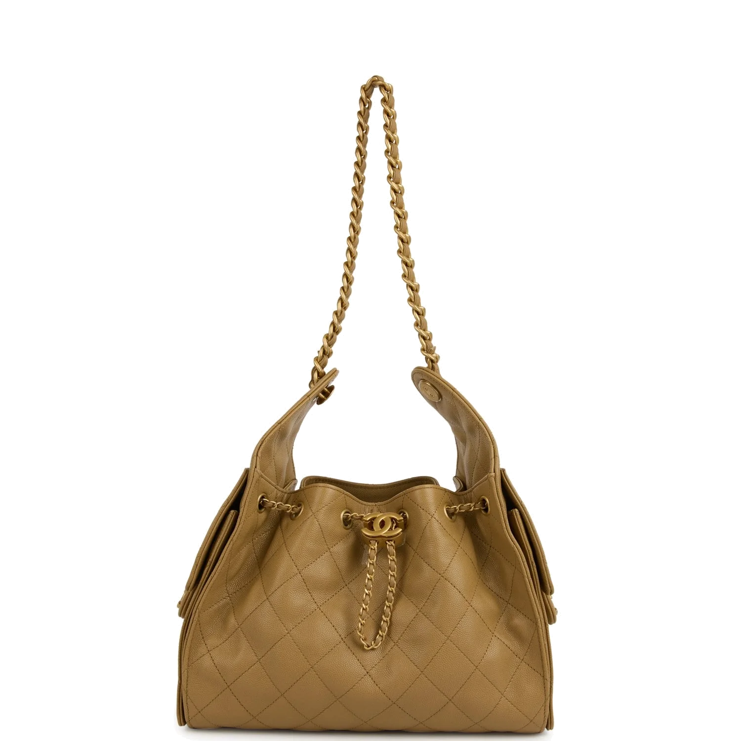 Chanel Small 25 Hobo Bag Dark Beige Caviar — фото 7