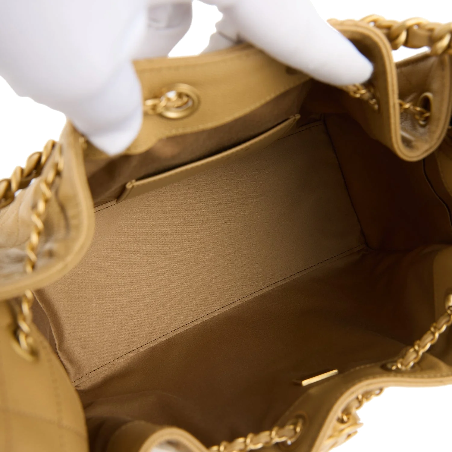 Chanel Small 25 Hobo Bag Dark Beige Caviar — фото 8