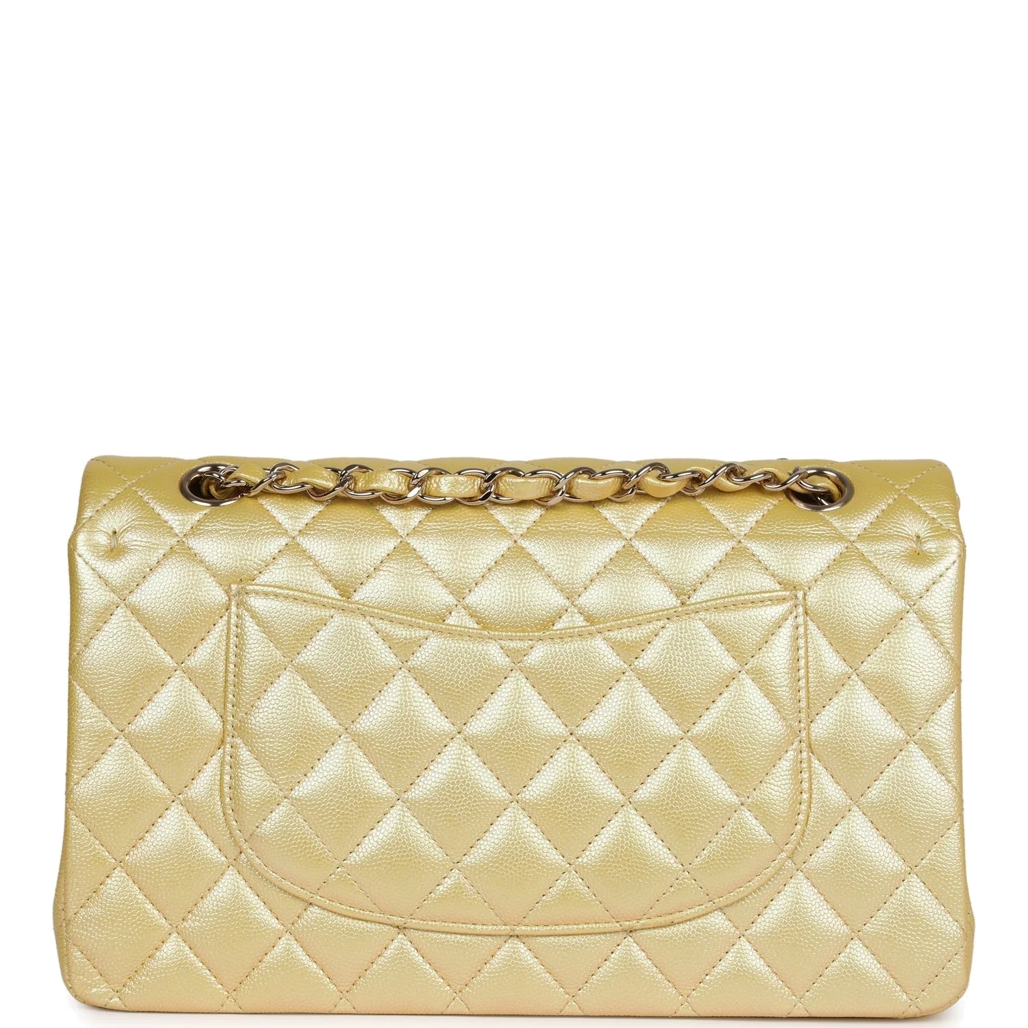 Chanel Medium Classic Double Flap Bag Yellow Iridescent Caviar — фото 5