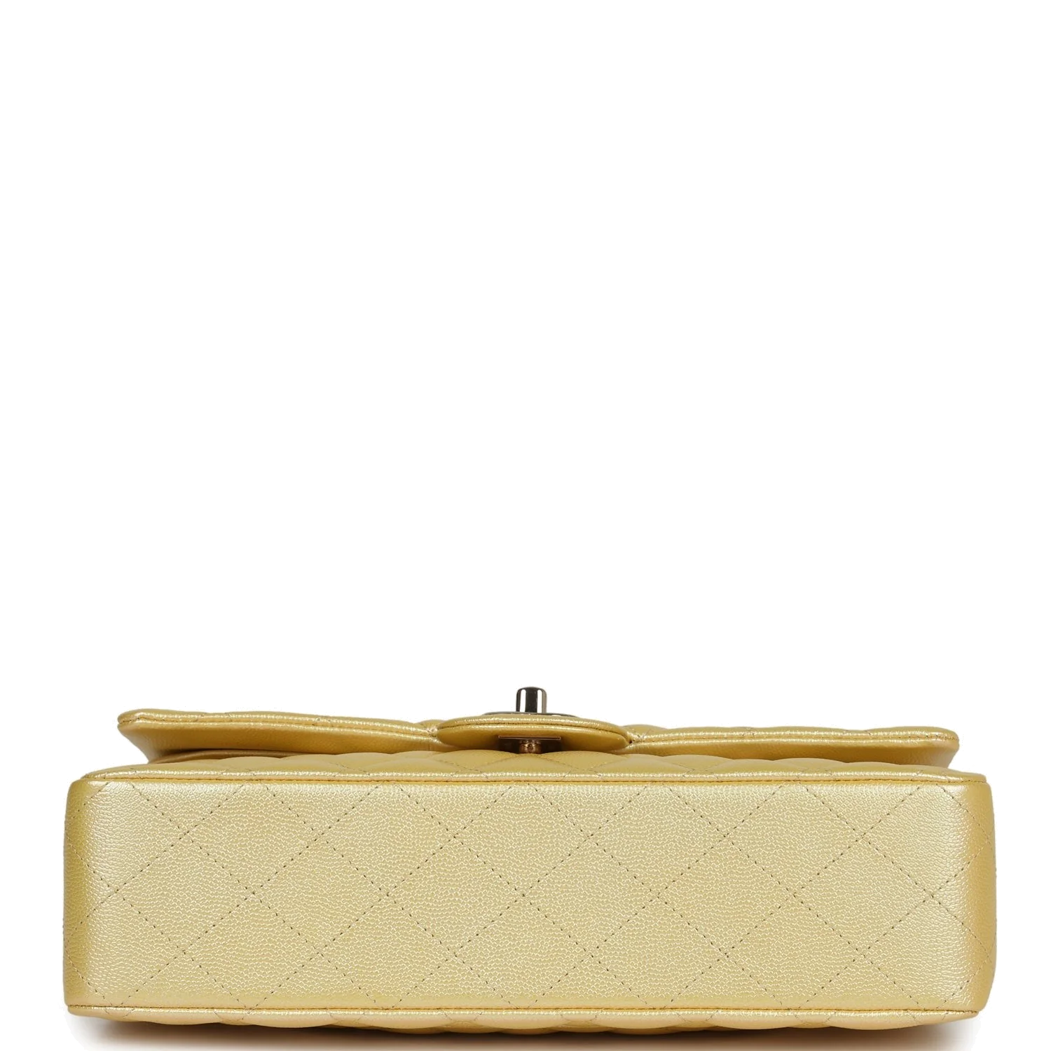Chanel Medium Classic Double Flap Bag Yellow Iridescent Caviar — фото 7