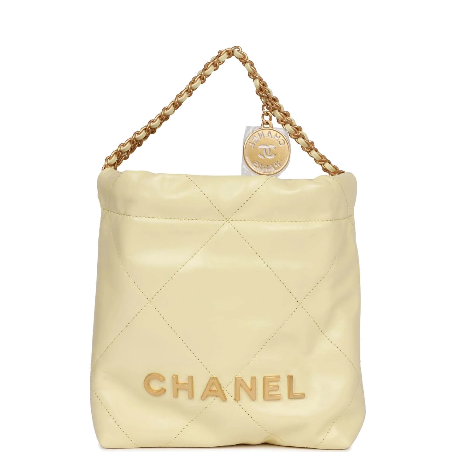 Chanel Mini 22 Bag Yellow Calfskin