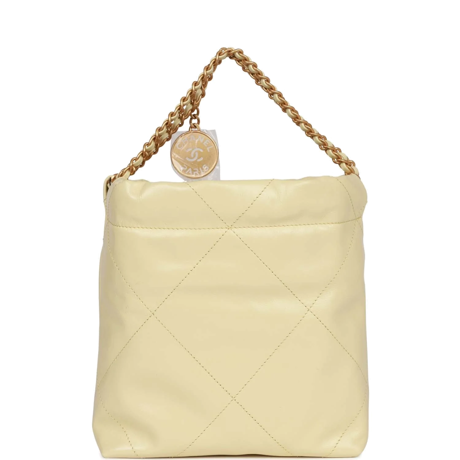 Chanel Mini 22 Bag Yellow Calfskin — фото 5
