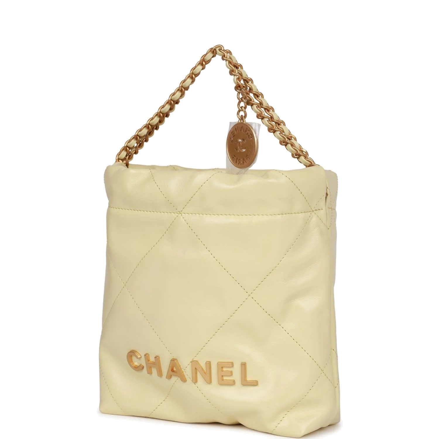 Chanel Mini 22 Bag Yellow Calfskin — фото 6