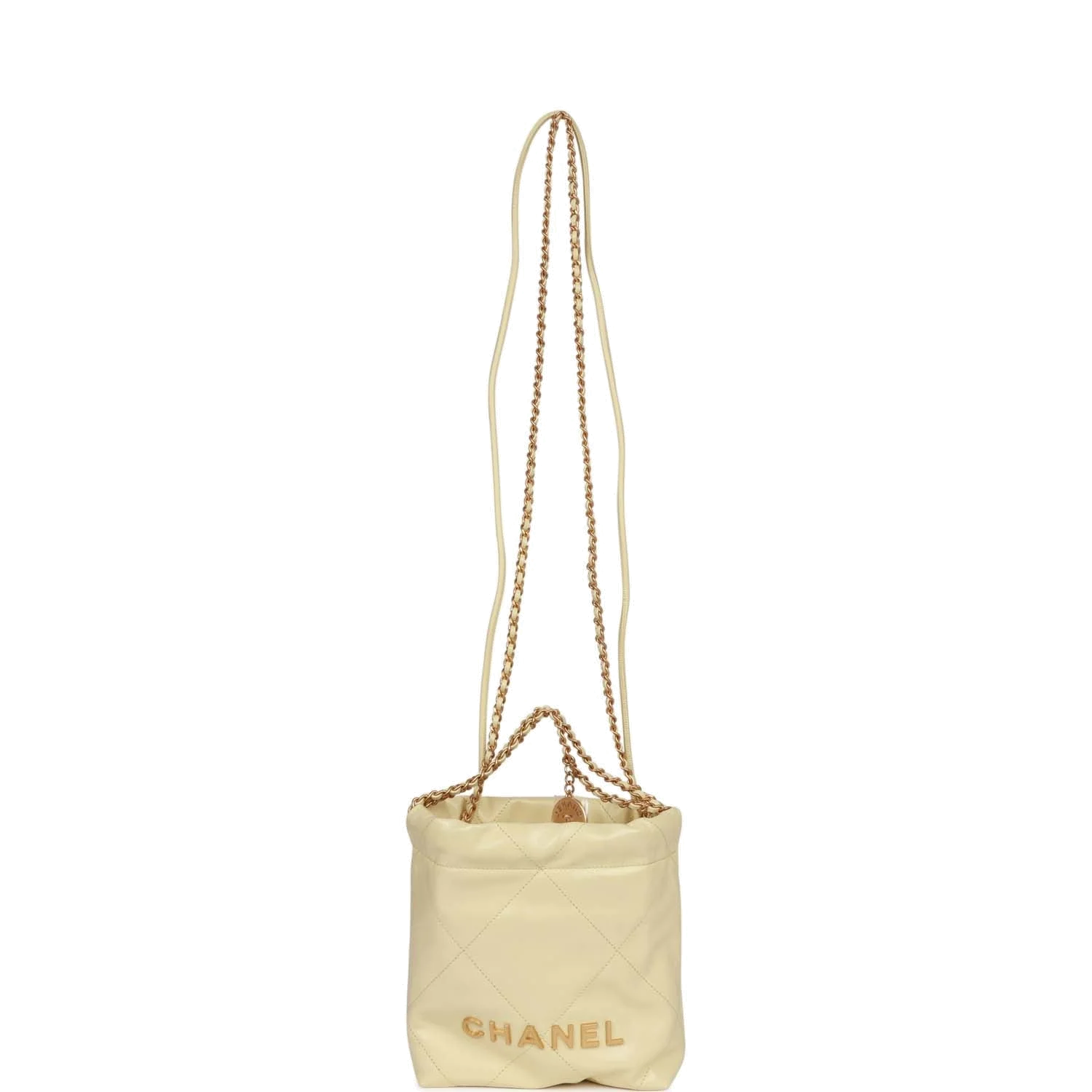 Chanel Mini 22 Bag Yellow Calfskin — фото 7