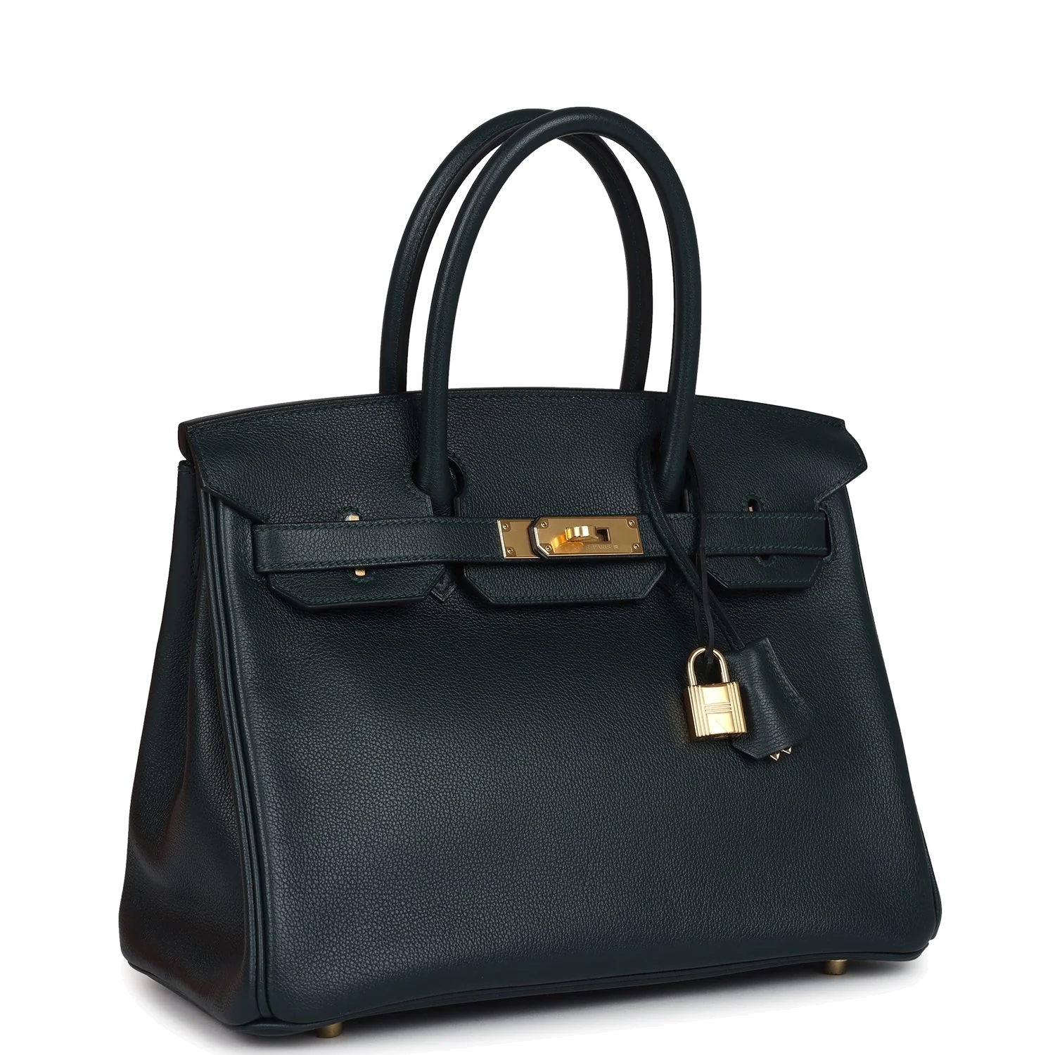 Hermes Birkin 30 Vert Cypress Taurillon Novillo Gold Hardware Зеленый кипарис — фото 3