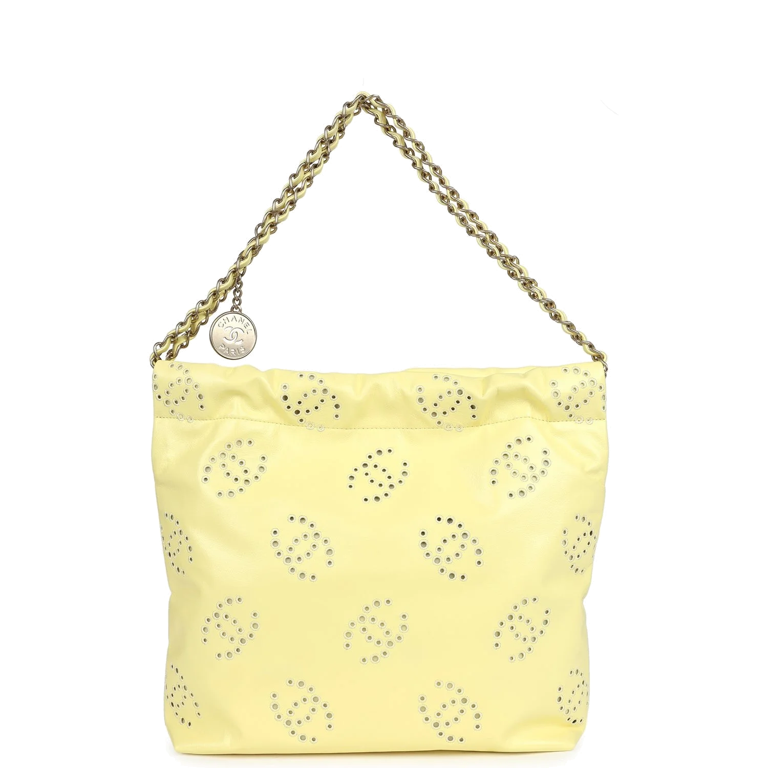 Chanel Small 22 Bag Yellow Shiny Calfskin — фото 5