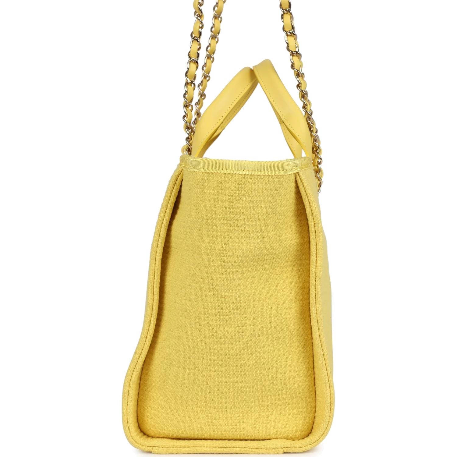 Chanel Small Deauville Shopping Tote Yellow Canvas — фото 5