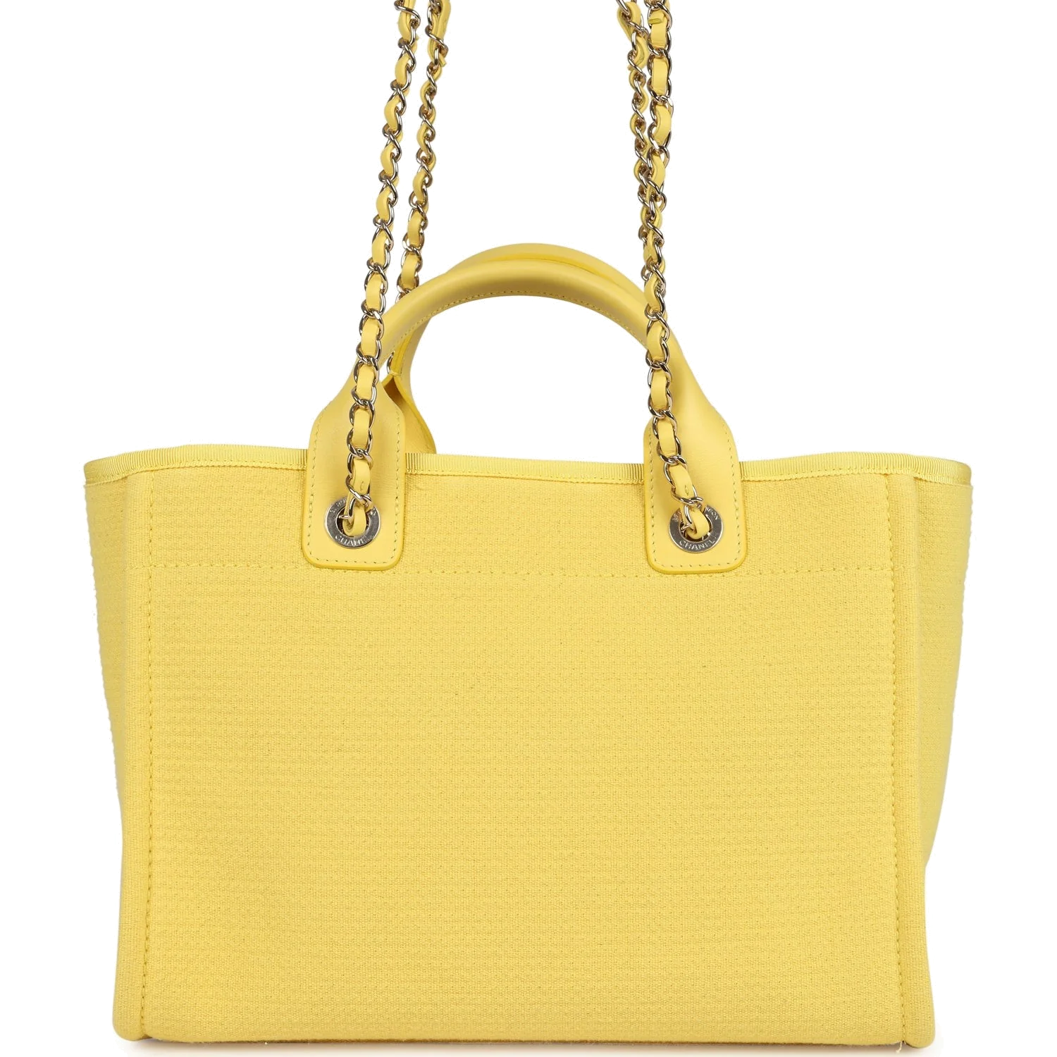Chanel Small Deauville Shopping Tote Yellow Canvas — фото 6