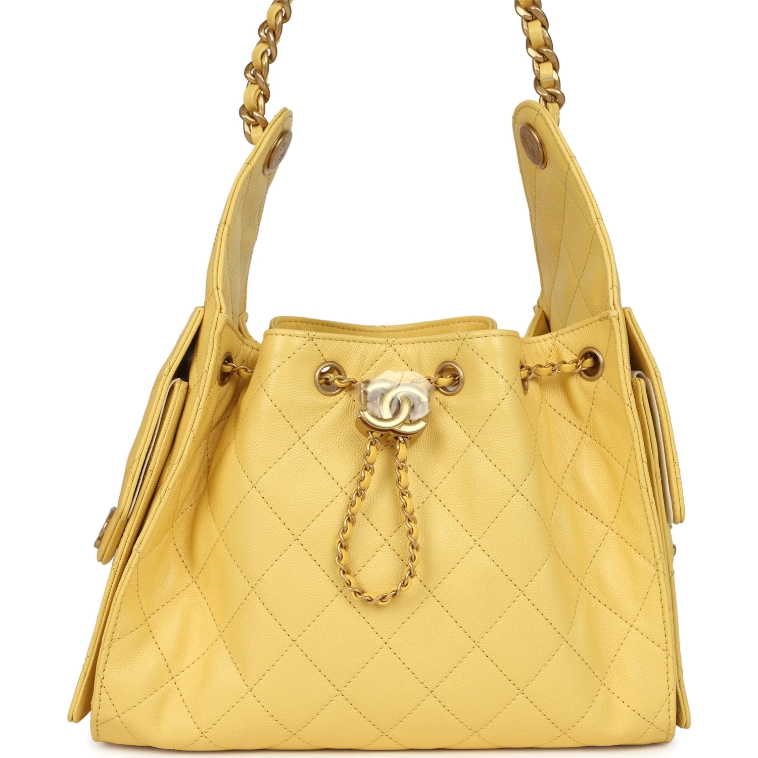Chanel Small 25 Hobo Bag Yellow Caviar — фото 2