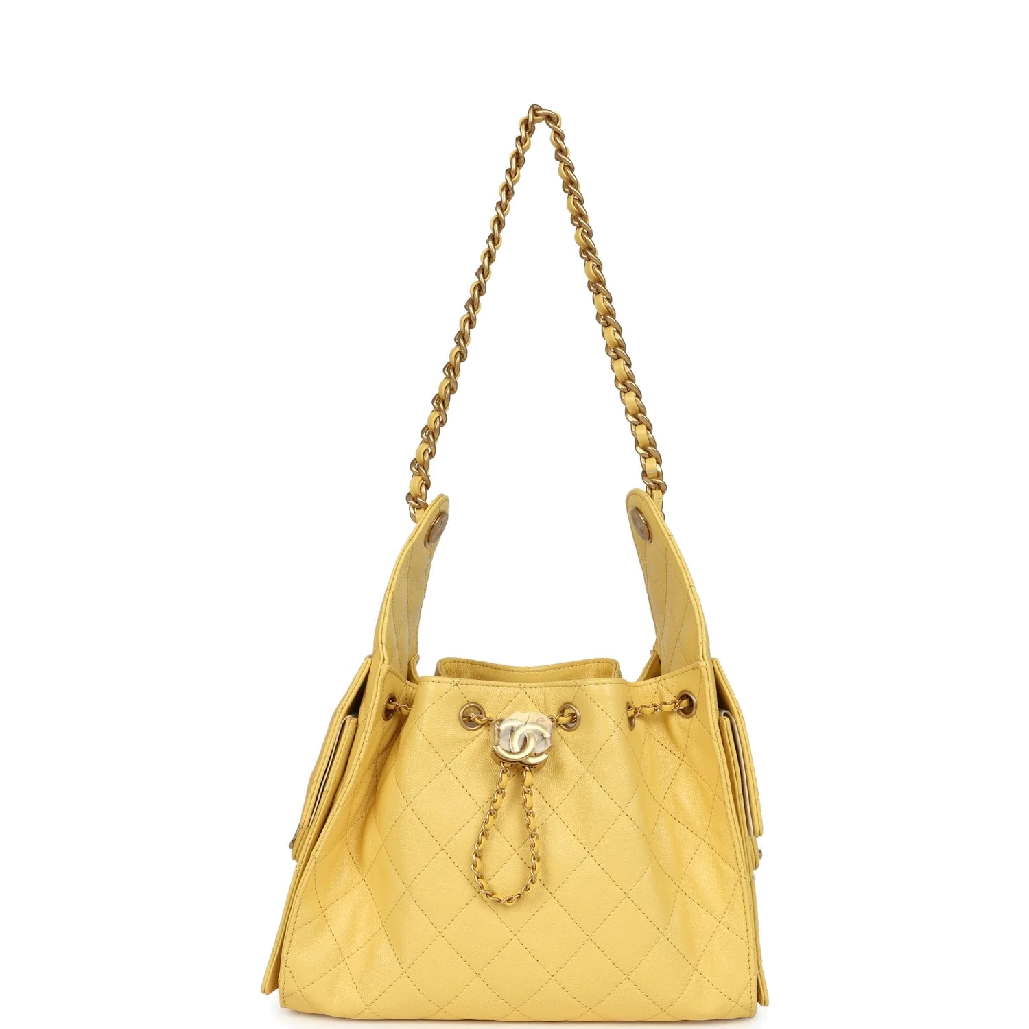 Chanel Small 25 Hobo Bag Yellow Caviar — фото 8