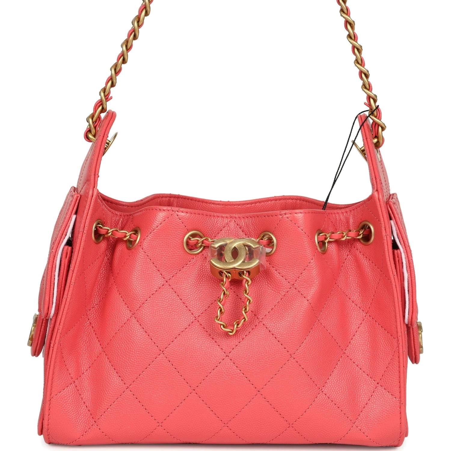 Chanel Mini 25 Hobo Bag Coral Pink Caviar