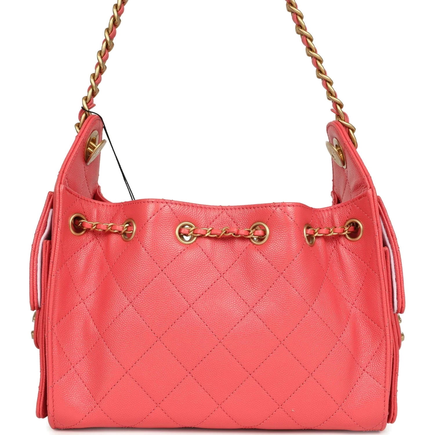 Chanel Mini 25 Hobo Bag Coral Pink Caviar — фото 5