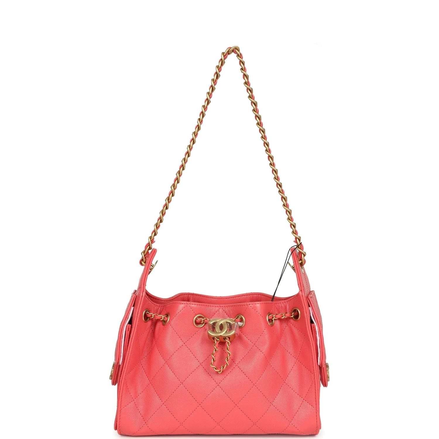Chanel Mini 25 Hobo Bag Coral Pink Caviar — фото 7