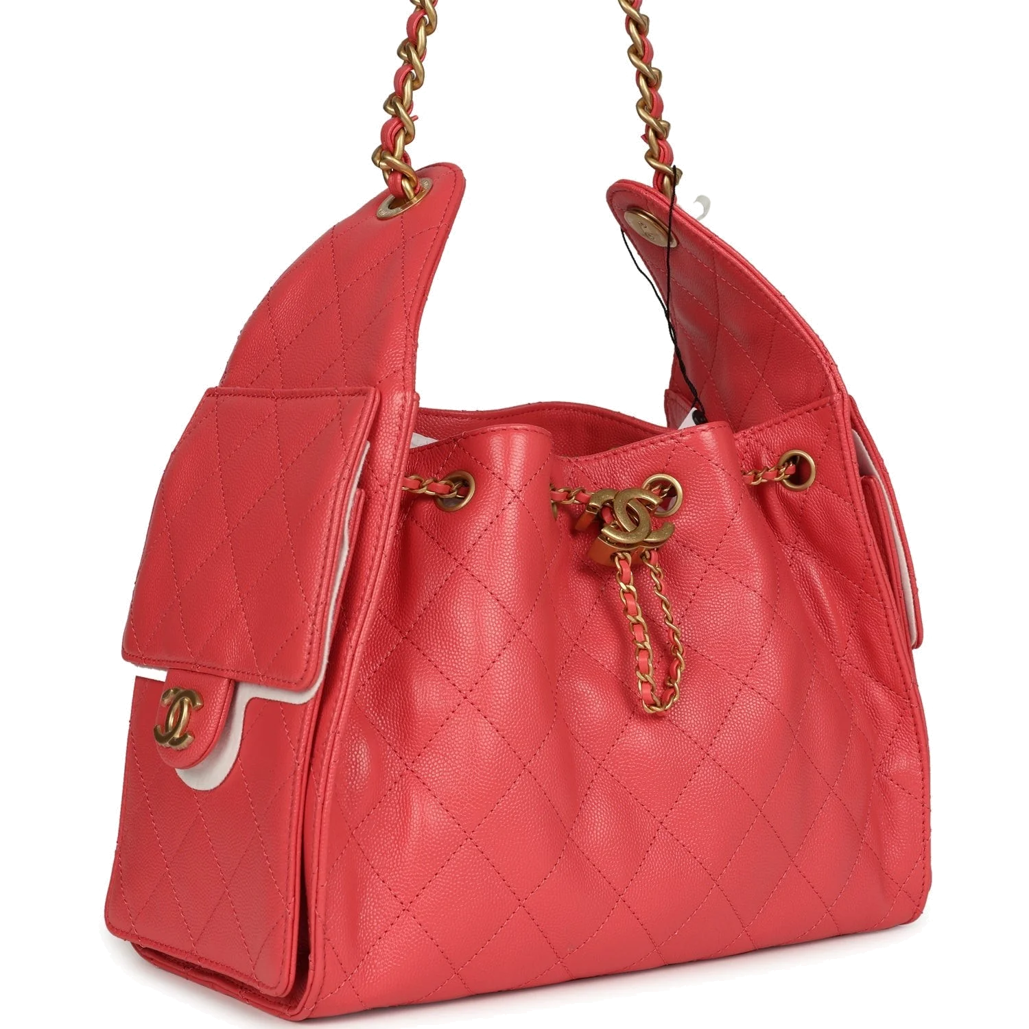 Chanel Small 25 Hobo Bag Coral Pink Caviar — фото 3