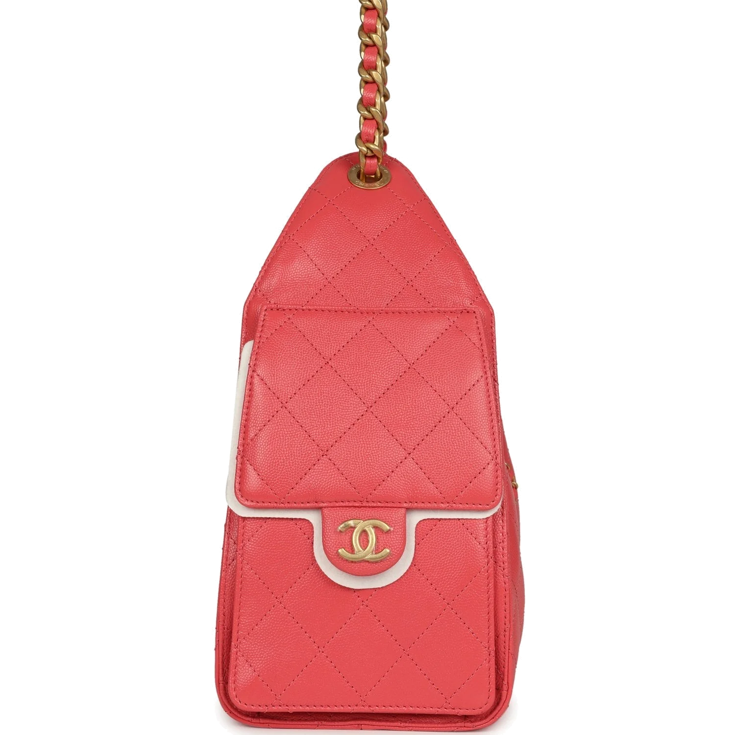 Chanel Small 25 Hobo Bag Coral Pink Caviar — фото 4