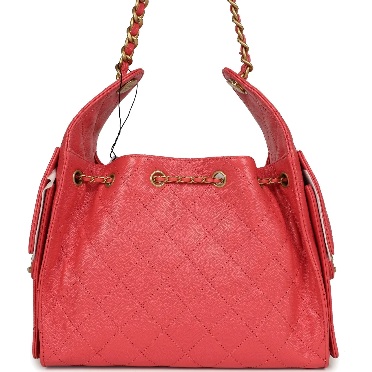 Chanel Small 25 Hobo Bag Coral Pink Caviar — фото 5