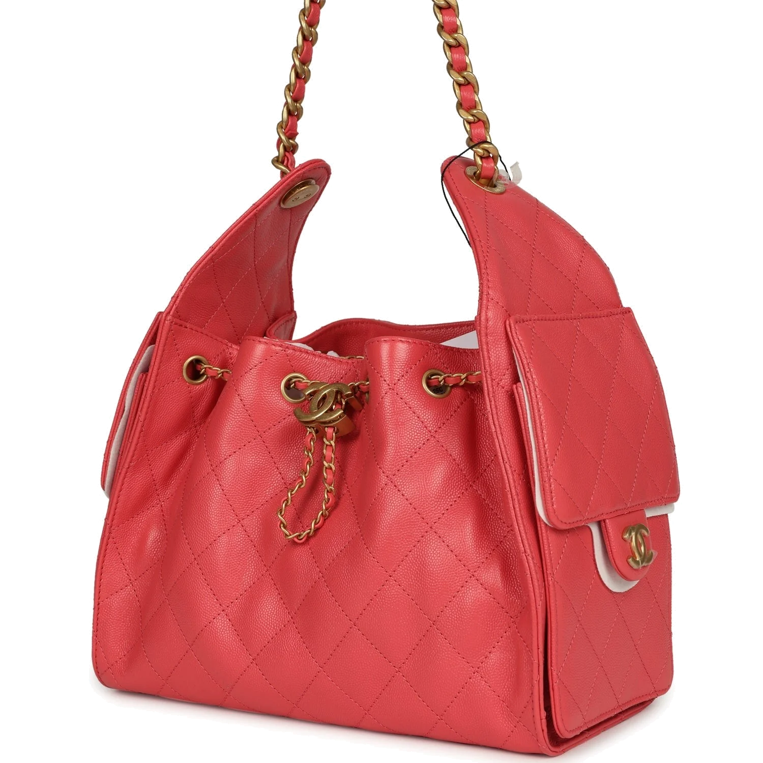 Chanel Small 25 Hobo Bag Coral Pink Caviar — фото 6