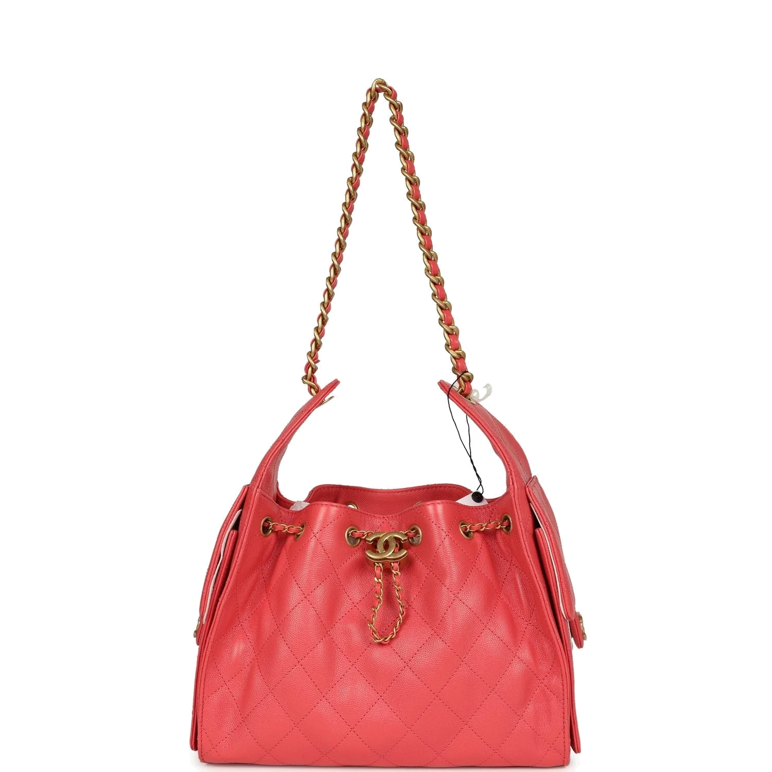 Chanel Small 25 Hobo Bag Coral Pink Caviar — фото 8
