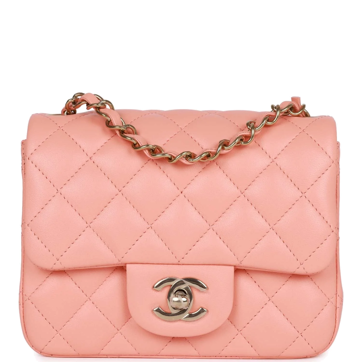 Chanel Mini Square Flap Pink Lambskin